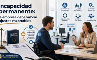 Incapacidad permanente y extinción del contrato: la empresa ya no puede despedir automáticamente sin valorar ajustes razonables