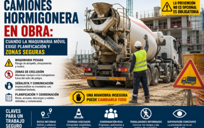 Camiones hormigonera en obra: cuando la maquinaria móvil exige planificación y zonas seguras